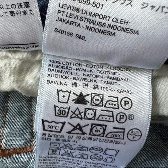 LEVI’S 501 Original Fit Women’s Jeans size 27 32 Salsa Middle - Dark Wash - Picture 9 of 16